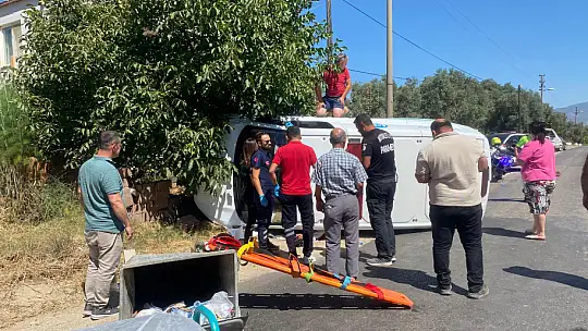 Milas Beçin Mahallesi'nde Kamyonet Yan Yattı: Sürücü Araçta Sıkıştı
