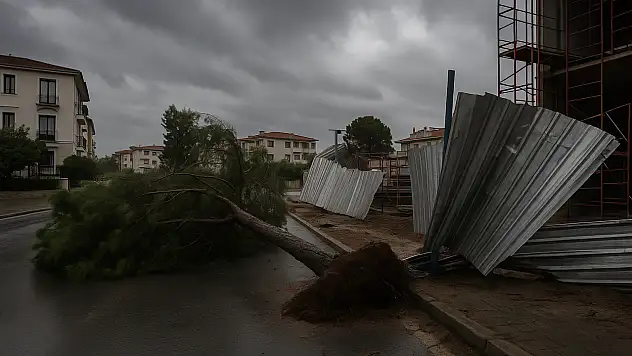 Milas'ta fırtına etkili oluyor: Ağaçlar devrildi