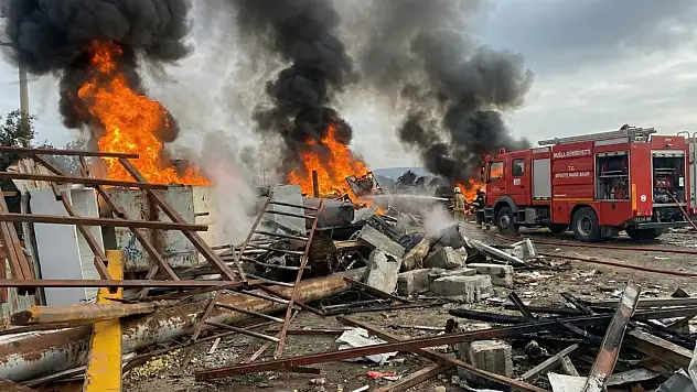 Milas'ta hurdalıkta strafor yangını kısa sürede söndürüldü