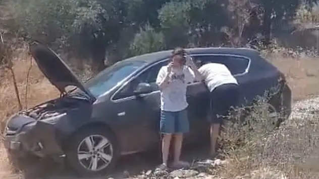 Milas'ta Korkutan Kaza: Direksiyon Hakimiyetini Kaybeden Sürücü Şarampole Savruldu