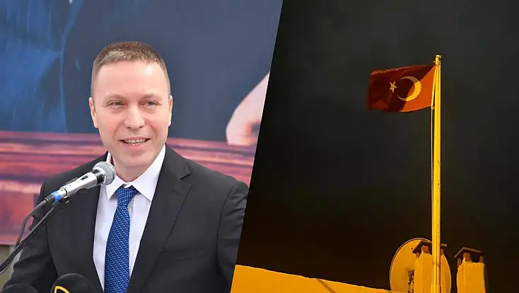 Milas'ta Şiddetli Rüzgar Bayrağı Yırttı, Kaymakam Böke Anında Müdahale Etti