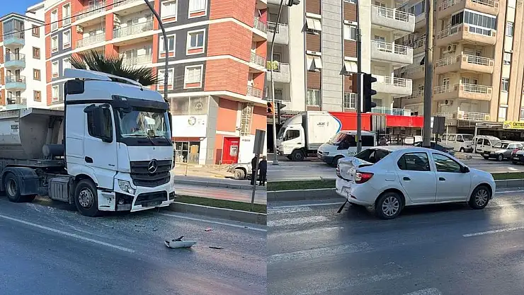 Kırmızı Işıkta Bekleyen Otomobile Tır Arkadan Çarptı