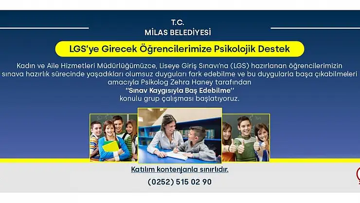 LGS’ye hazırlanan öğrencilere psikolojik destek