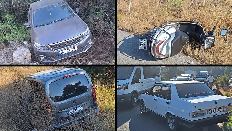 Milas Bodrum Karayolunda Zincirleme Kaza: 9 Araç Birbirine Girdi 2 Kişi Yaralandı