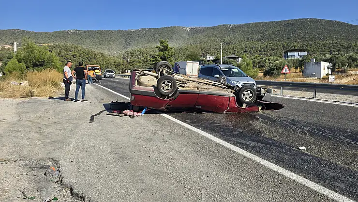 Milas Boğa Yokuşunda Otomobil Takla Attı 1 Kişi Yaralandı