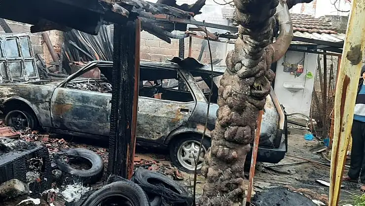 Milas Kırcağız’da 80 yaşındaki adamın hem evi hem otomobili kül oldu