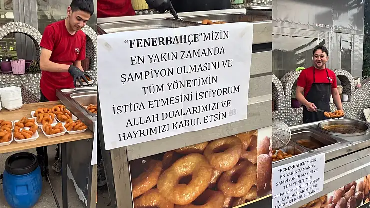 Milas'ta Fenerbahçeli vatandaştan lokmalı şampiyonluk duası