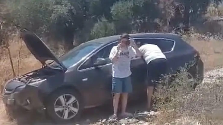 Milas'ta Korkutan Kaza: Direksiyon Hakimiyetini Kaybeden Sürücü Şarampole Savruldu