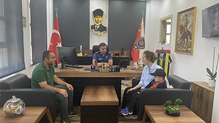 Milas'ta polis arabasının sirenleri DMD savaşçısı küçük Göktuğ için çaldı
