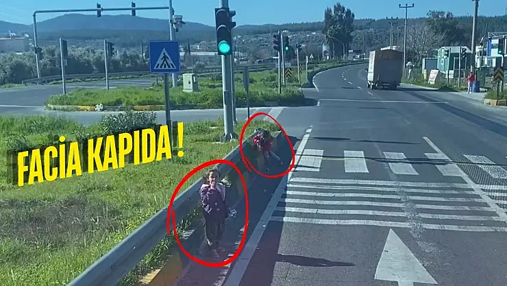 Milas'ta Vicdanları Sızlatan Görüntüler: Çocuklar Trafikte Canıyla Oynuyor!