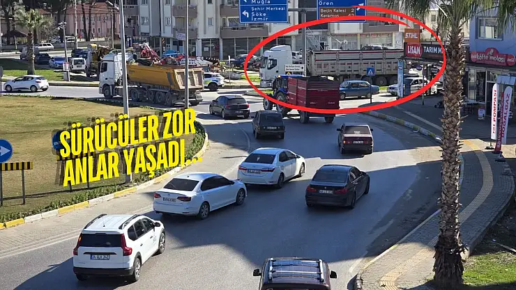 Milas Üçyol Akıllı Kavşak'ta Arızalanan Tır Trafiği Kilitledi