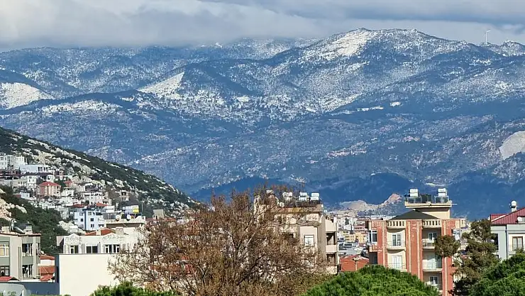 Milas’ın dağları karla kaplandı