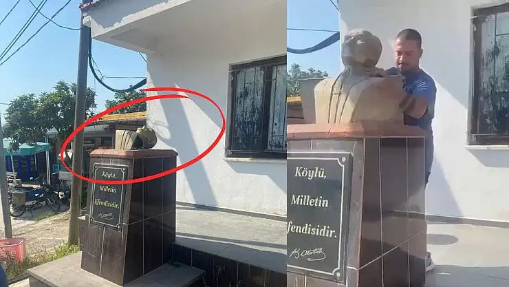 Milas’ta Atatürk Büstüne Sahip Çıkan Gençler: Bu Toprakların Çocuğuyuz