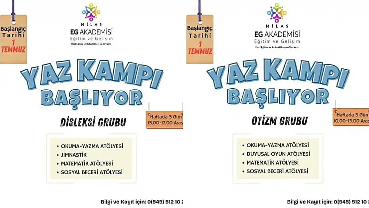 Milas'ta EG Akademisi'nden Yaz Kampları Başlıyor