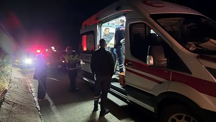 Ticari Taksi Domuza Çarptı: Sürücü Yaralı Kurtuldu