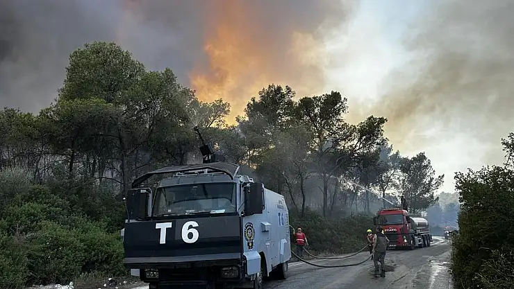 Yangına Milas Emniyet Müdürlüğü’nün Toma Ekipleri Ön Sıralarda Müdahale Etti