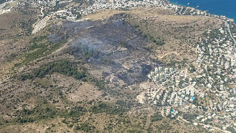 Bodrum Türkbükü'nde 20 hektar alan yandı