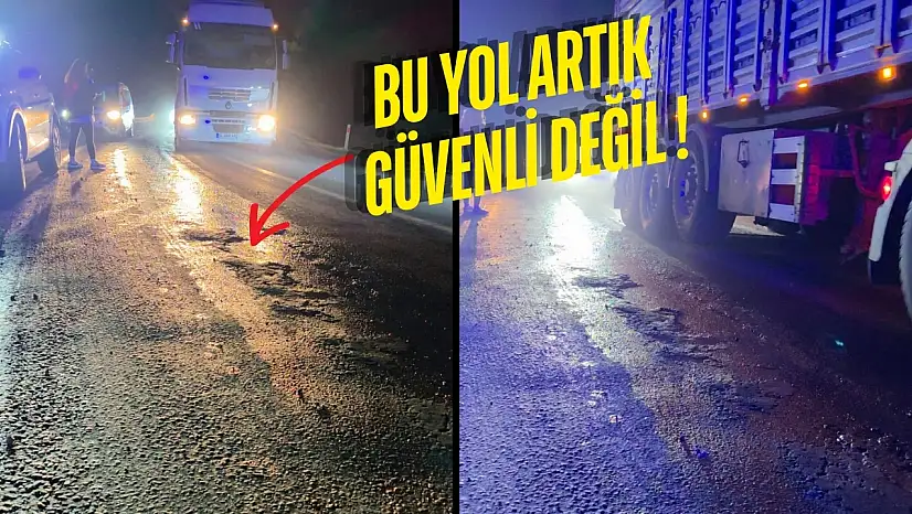 Milas Ören Yolunda kömür taşıyan tırlardan sızan su kazalara neden oluyor