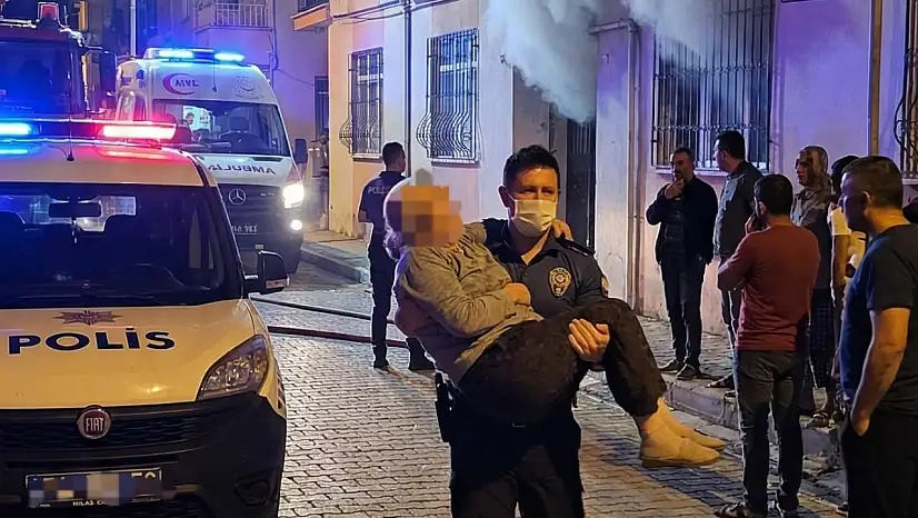 Milas'ta Kahraman Polisler Facianın Önüne Geçti! Uykusundaki Yaşlı Kadına 'Nefes' Oldular