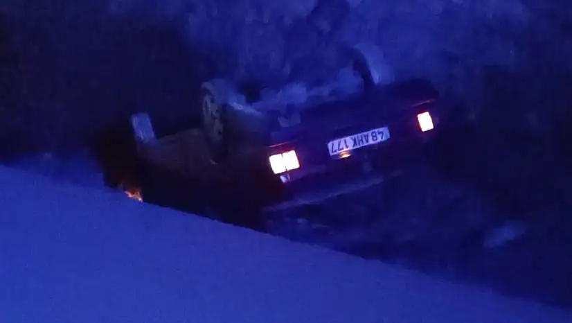 Milas'ta Korku Dolu Anlar: Araç Takla Atarak Şarampole Uçtu 1 Kişi Yaralandı