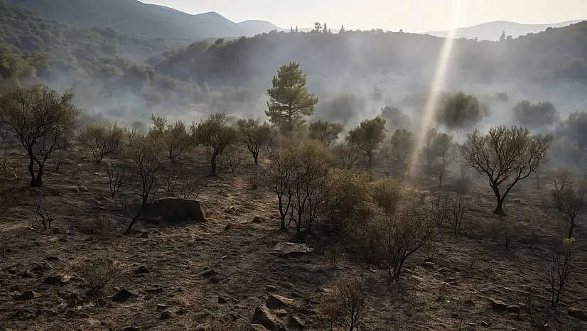 Milas'ta korkutan yangın: Zeytin ağaçları kül oldu