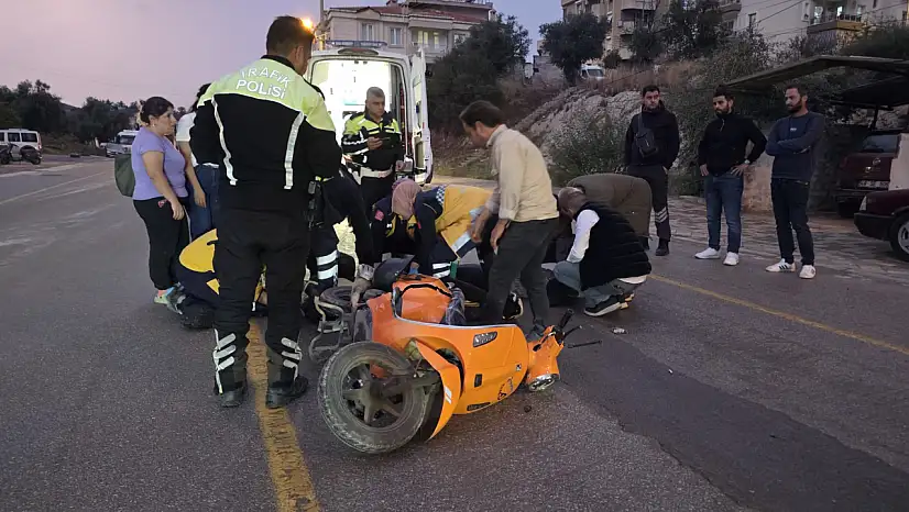 Milas'ta Motosiklet Sürücüsü Aniden Açılan Kapıya Çarparak Yaralandı