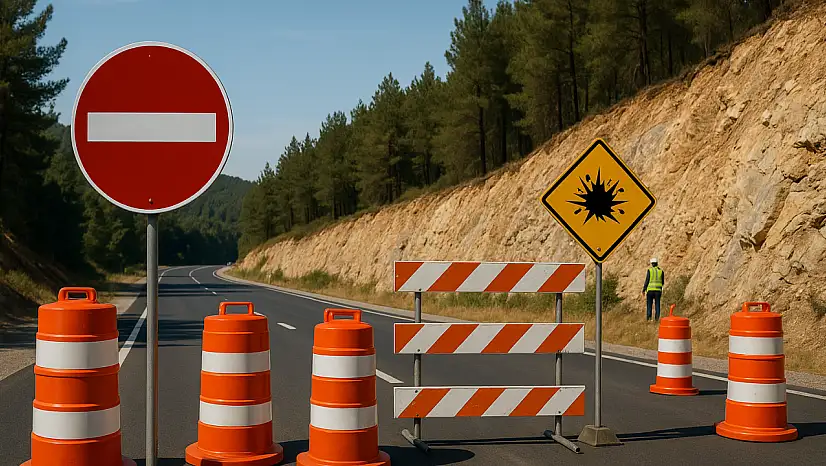 Milas-Yatağan Yolunda Patlatma Çalışması: Trafiğe Kısa Süreli Kapanış Olacak