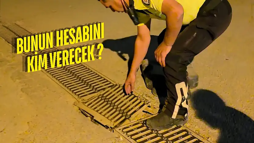 Milas'ta açık mazgal faciaya yol açtı: Araçlar içine düştü 2 yaralı