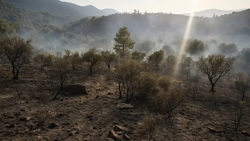 Milas'ta korkutan yangın: Zeytin ağaçları kül oldu