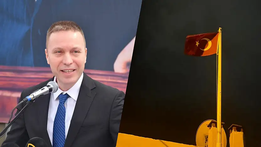 Milas'ta Şiddetli Rüzgar Bayrağı Yırttı, Kaymakam Böke Anında Müdahale Etti