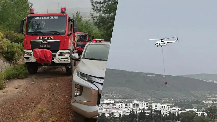Rüzgar gülleri bölgesinde yıldırım yangını paniği