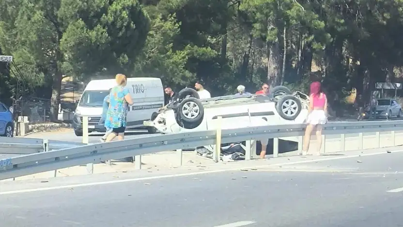 Seyir Halindeyken Takla Attı: Milas Yatağan Karayolunda Korkutan Kaza
