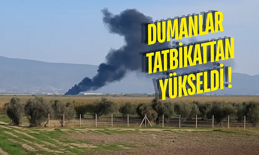 Milas Havalimanı'ndan Yükselen Dumanlar Gökyüzünü Kapladı