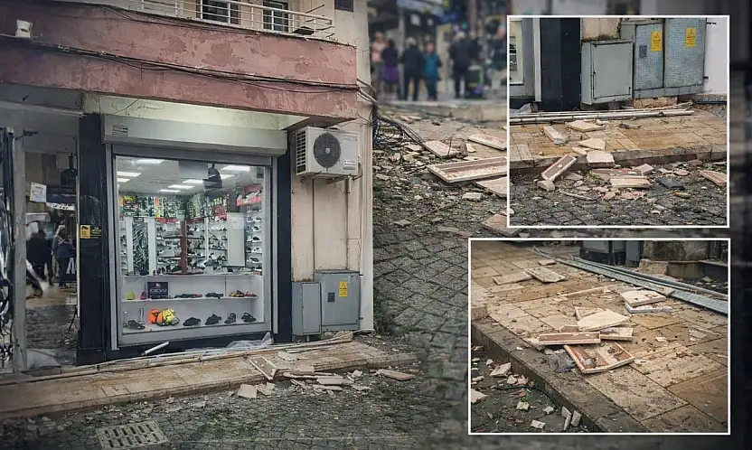 Milas'ta Faciadan Dönüldü: Fırtına Balkon Demirlerini ve Mermerleri Söktü Attı!