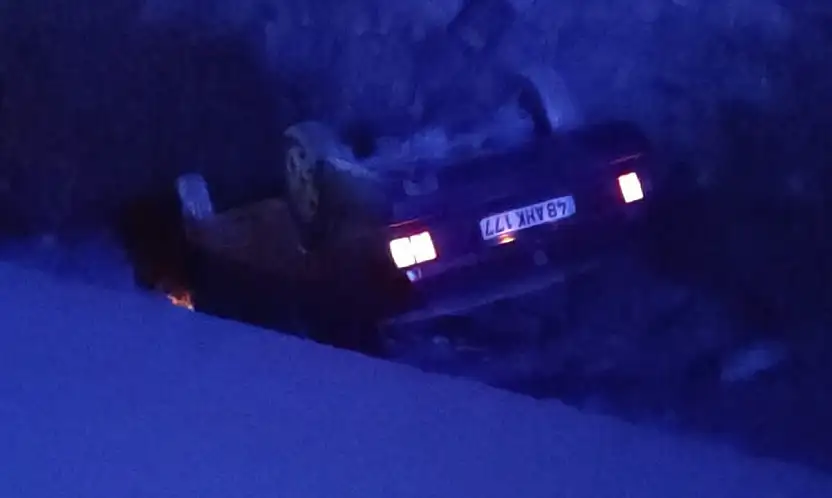 Milas'ta Korku Dolu Anlar: Araç Takla Atarak Şarampole Uçtu 1 Kişi Yaralandı